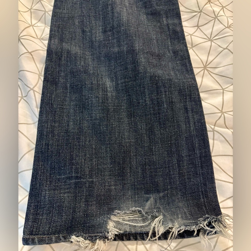 * 7 For All Mankind Dark Blue Distressed bootcut lowrise jeans 31x30 * - Picture 11 of 12